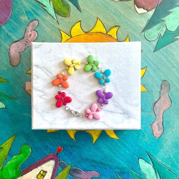 Rainbow Butterfly Charm Bracelet - Picture 6 of 7